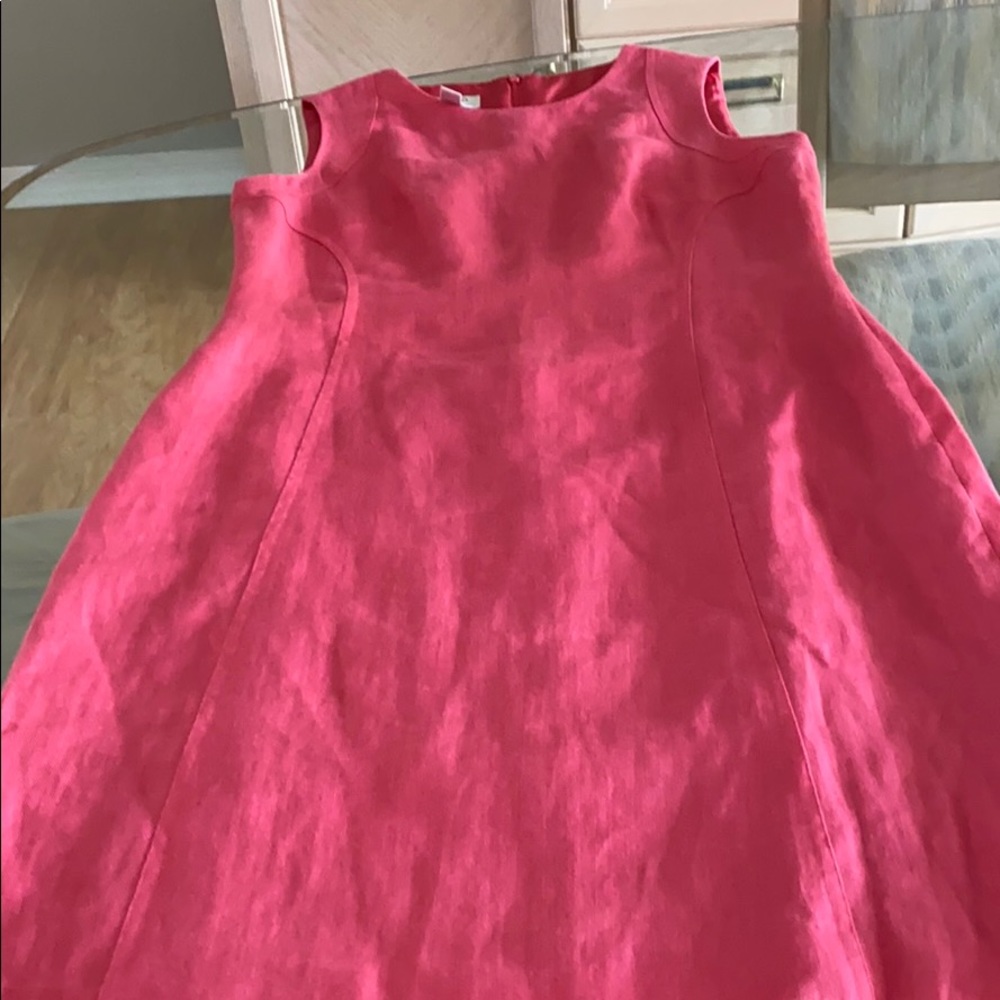 Reddish bright pink shift dress